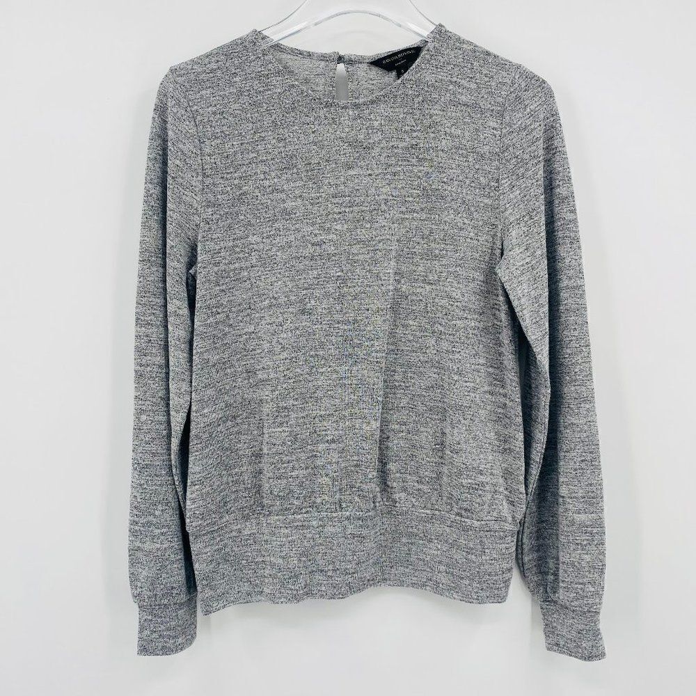 Banana Republic Size Small Heathered Gray Luxespun Thin Knit Long Sleeve Sweater